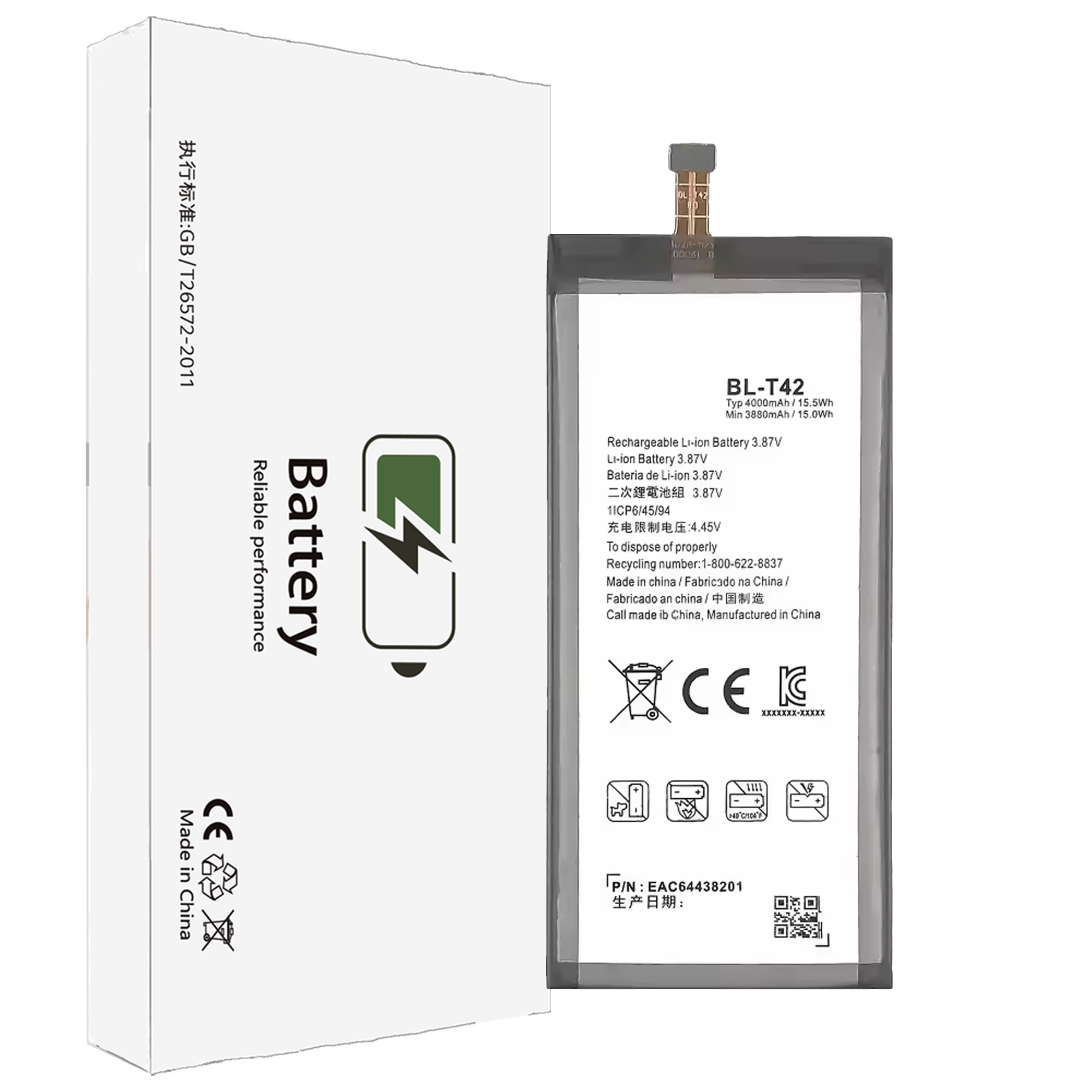 100% New Original Battery BL-T42 For LG V50 ThinQ V50S/G8X Battery + Free Tools BL T42 1Pcs / China Mainland