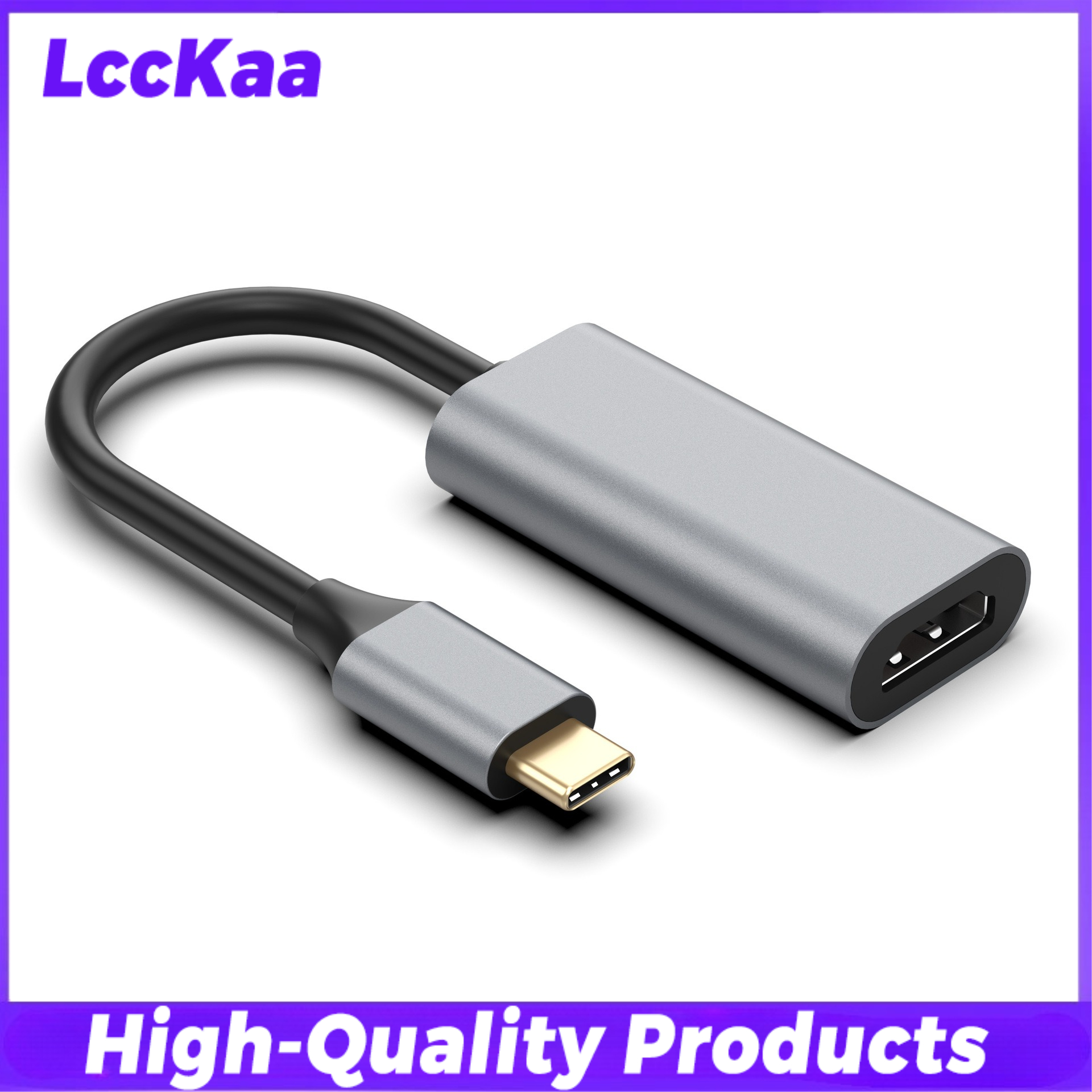 TYPE C To HDMI Adapter 4K USB C USB3.1 Male To HDMI-compatible Female Converter Cable for Laptop IPad Tablet TV MacBook Galaxy Grey / cm