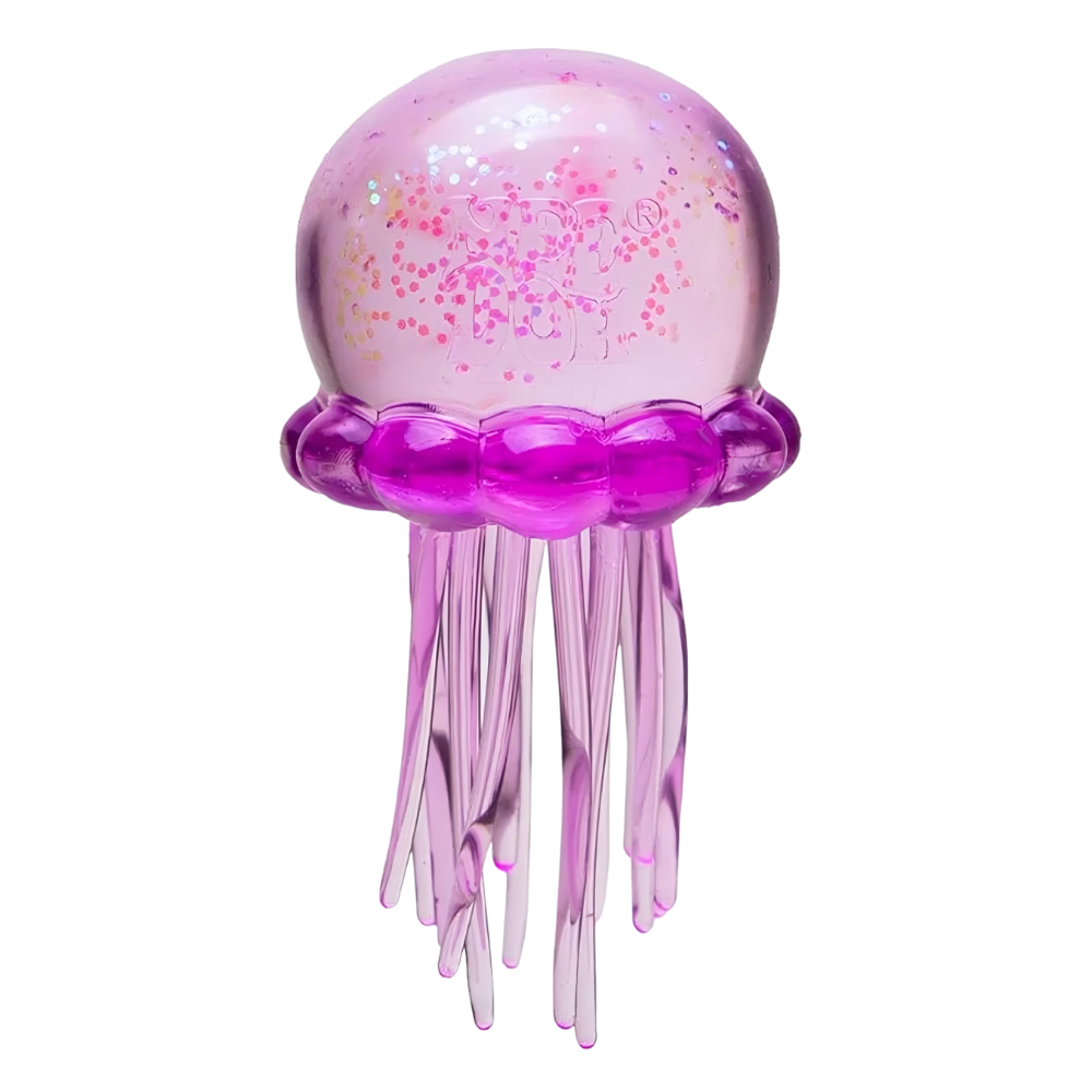 Schylling Nee Doh Jellyfish & Cube Squish Toy, Soft Jelly Squeeze Stress Relief Fidget Toy, Sensory NeeDoh for Kids & Adults No Box C