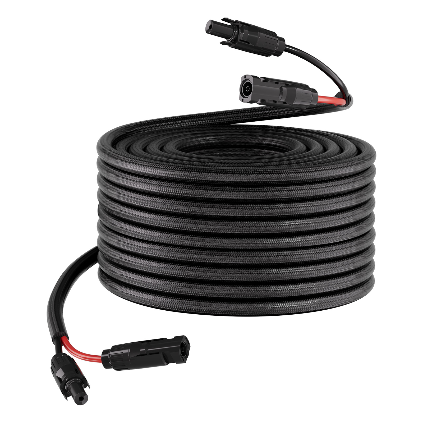 SucceBuy 30FT/50FT/100FT Solar Panel Extension Cable with Flame Retardant Protective Sleeving Female and Male Connectors for RV